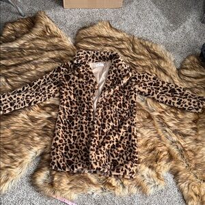Leopard Print Faux Fur Coat